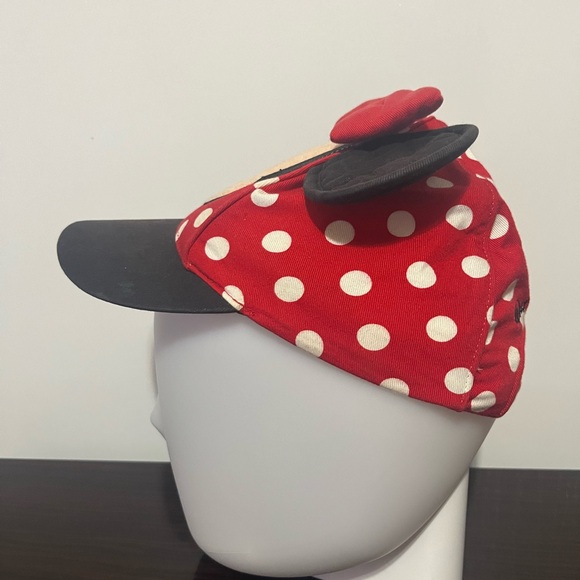 Walt Disney World Parks Minnie Mouse Ears Red Polka Dot Youth Baseball Cap Hat - Picture 2 of 4